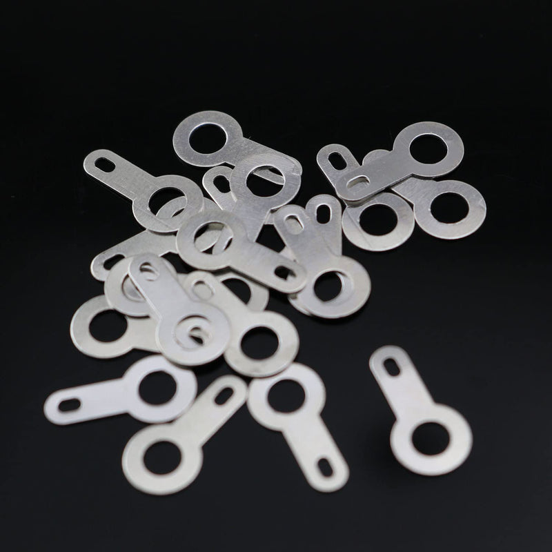  [AUSTRALIA] - PZRT 50pcs Silver-Plated Copper Single Head Soldering Terminal M3.2 Circular Weld Washer Welding Sheet