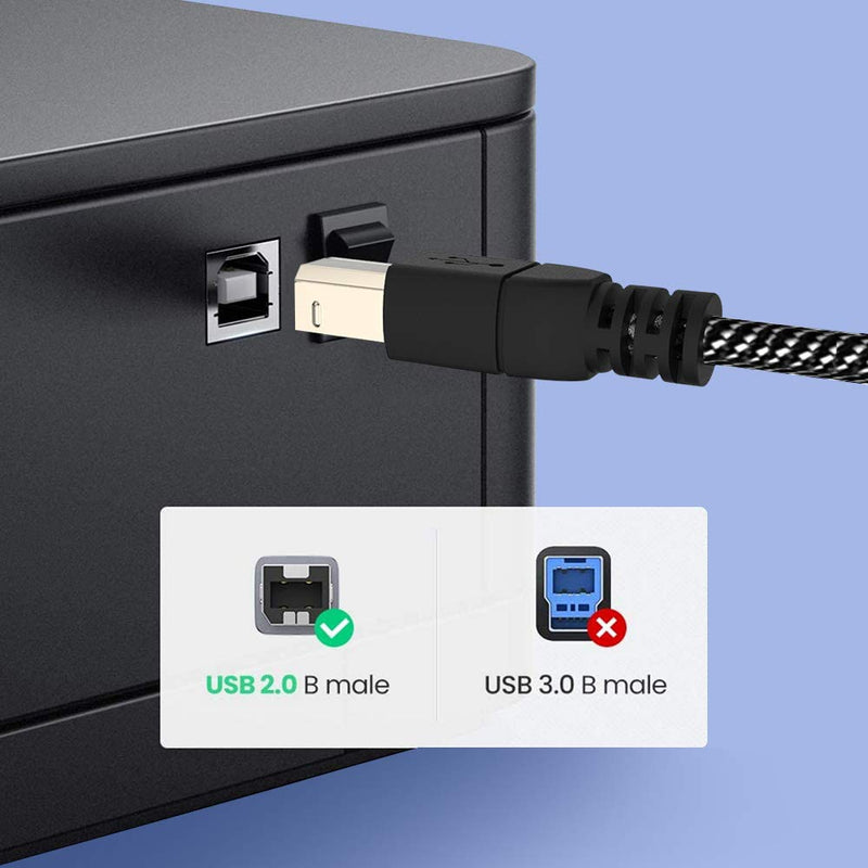  [AUSTRALIA] - MOSWAG 2in1 USB C to USB B Printer Cable 5Feet/1.5M with USB Printer Cable USB A-Male to B-Male Cable Compatible with MacBook Pro,HP,Canon,Brother,Samsung Printers Black 5FT/1.5M