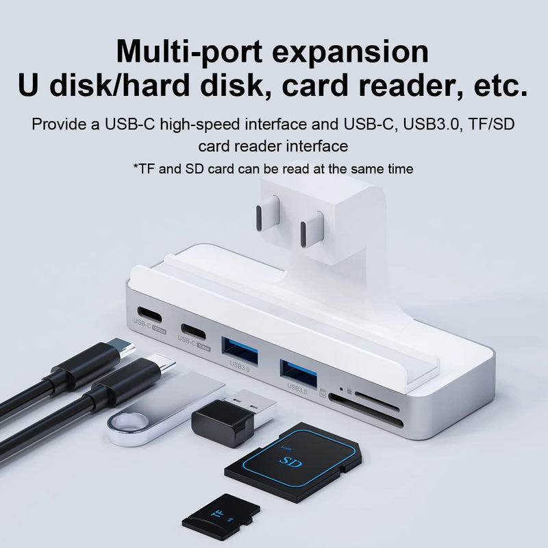  [AUSTRALIA] - Hagibis iMac Hub with 1000Mbps RJ45, USB C 3.1, USB 3.0 Ports and SD/Micro SD Card Reader, USB-C Clamp Hub USB C Docking Station for 2021 iMac 24 inch (with RJ45) With RJ45