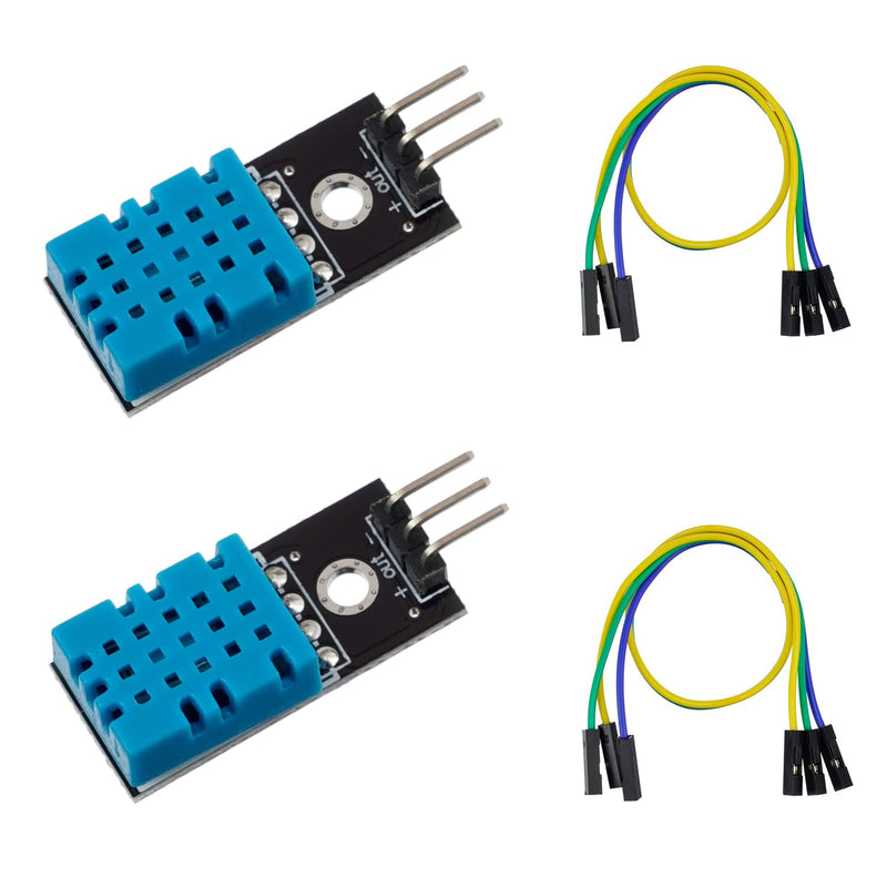  [AUSTRALIA] - BOJACK DHT11 Temperature Humidity Sensor Module Digital Temperature Humidity Sensor 3.3V-5V with Wires for Arduino Raspberry Pi 2 3 (Pack of 2Pcs)