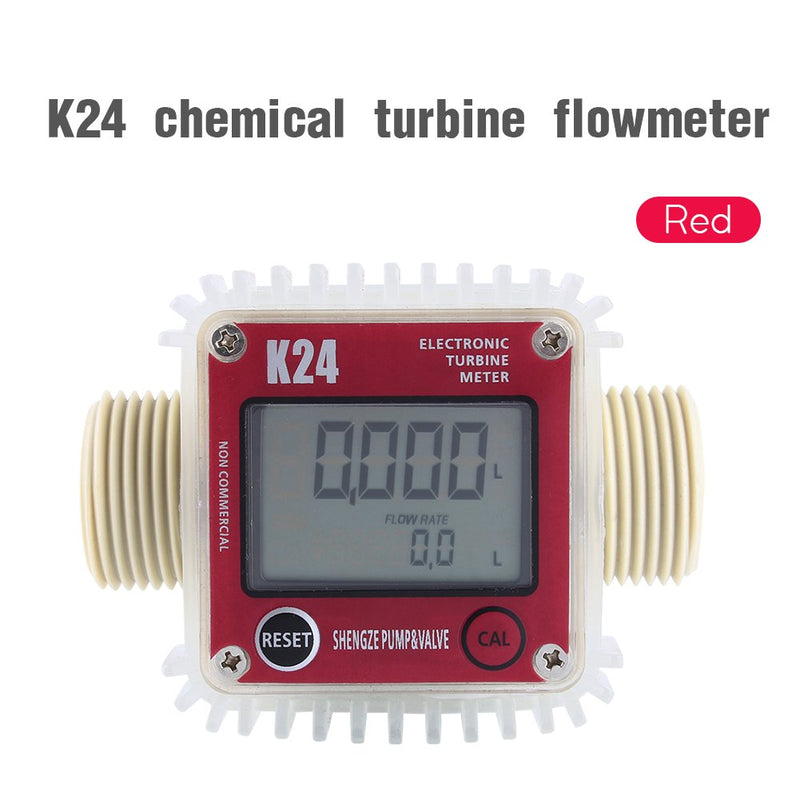 K24 LCD Turbine Digital Diesel Fuel Flow Meter Anti-corrosion for Diesel Fuel Oil Urea Chemical Liquid Water - LeoForward Australia