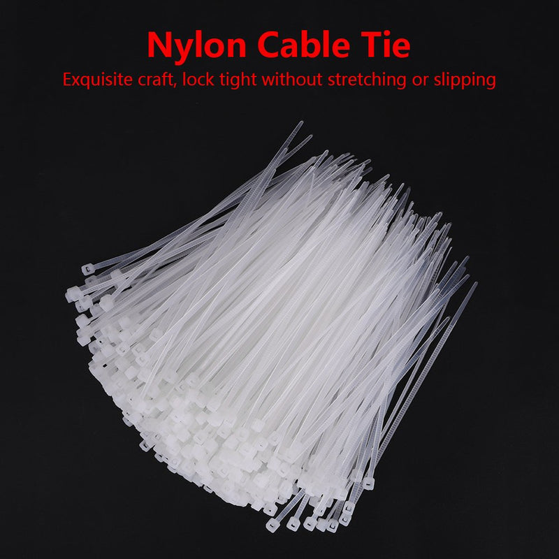  [AUSTRALIA] - 1000 Pcs Nylon Cable Ties with Self-Locking—White Zip Ties Heavy Duty—3.9/6 inch &0.12 inch Width for Home Office Garage Workshop(3x100) 3x100