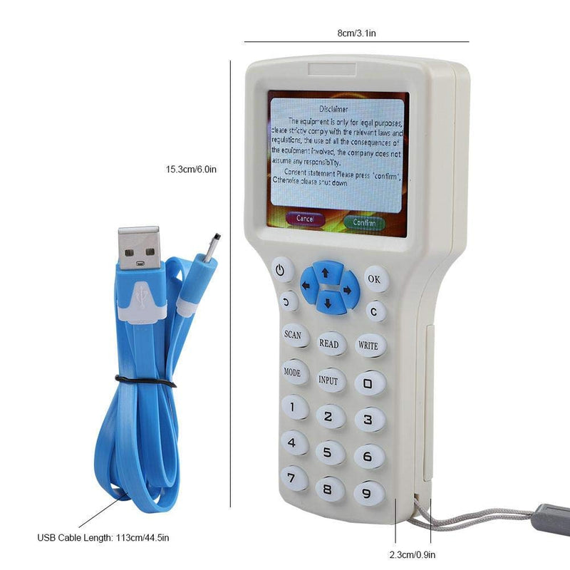  [AUSTRALIA] - ID/IC Copier 9 Frequency Multifunctional Copy Encrypted NFC Smart Card RFID Copier ID/IC Reader Writer RFID ID Card Reader Access Control Copy Machine