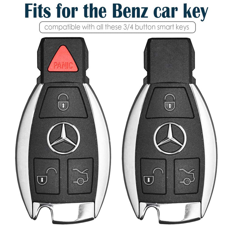 Lcyam Key Fob Cover Case Carbon Fiber Pattern Fits for Mercedes Benz C E M S CLS CLK GLK GLC G Class CLA GLK350 GLA 250 C300 AMG 2019 GLC 300 - LeoForward Australia
