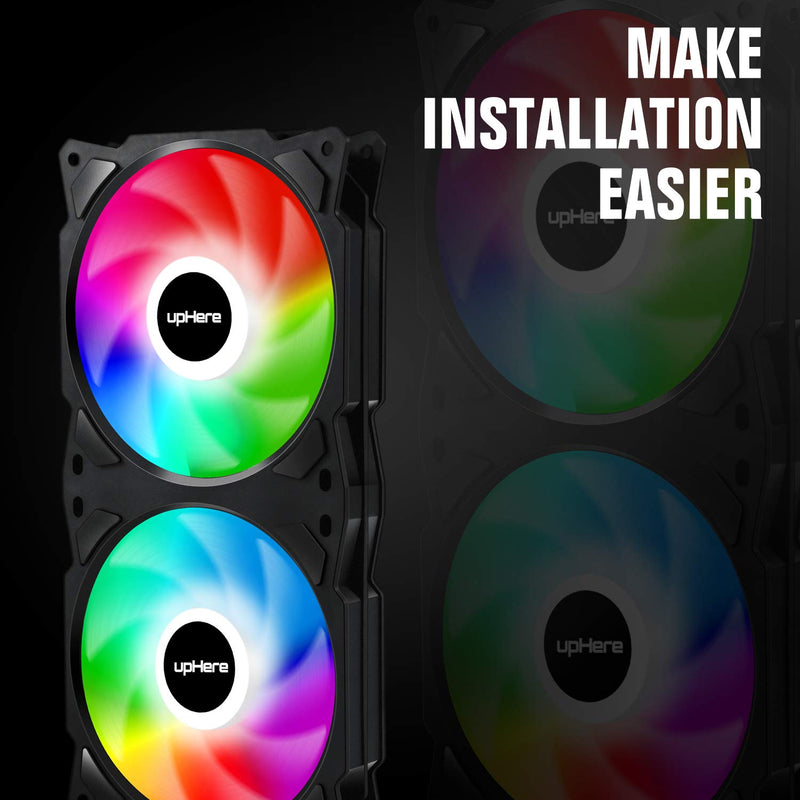  [AUSTRALIA] - upHere PF240CF 240mm Quiet Edition High Airflow Colorful LED Case Fan,Hydraulic Bearing,Cable Management and PWM Control Fan PF240CF4-Dynamic Rainbow LED PWM