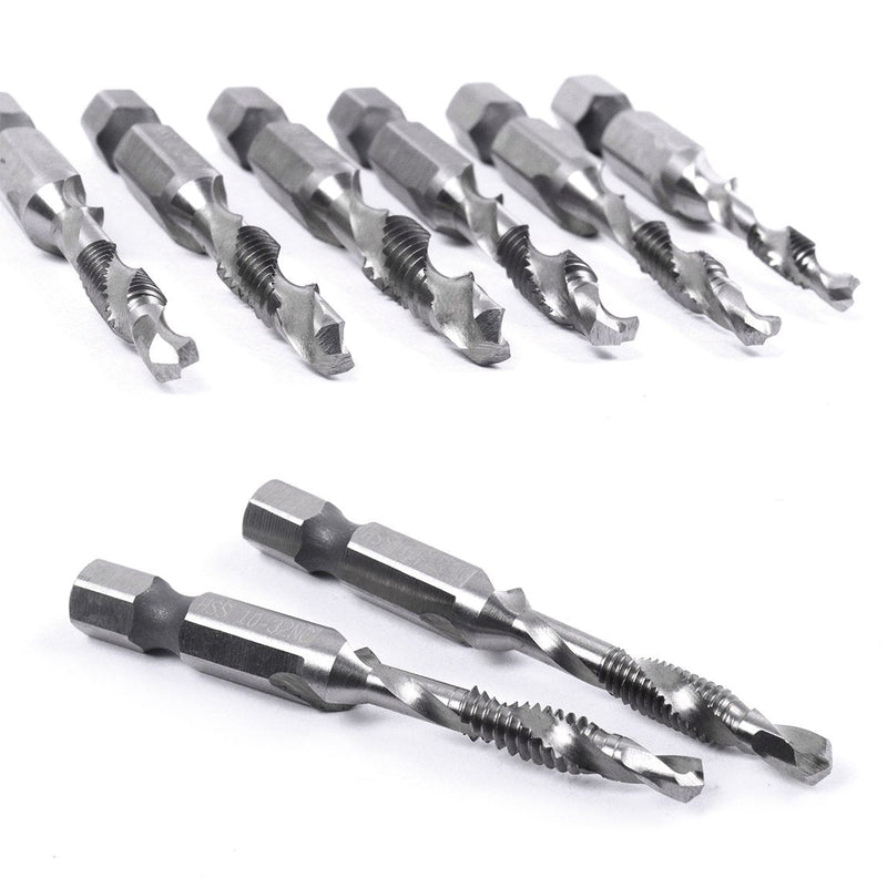  [AUSTRALIA] - 5PCS Combination Drill Tap Bit Set Screw Tapping Hex Shank HSS Metric/Imperial Plug Drill Bits Hand Tools 1/4-20NC 1/4-20NC( 6.35mm)