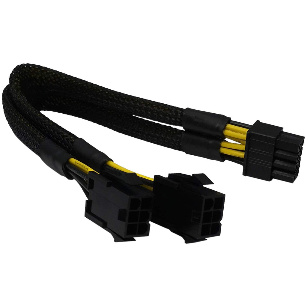  [AUSTRALIA] - COMeap Dual 6 Pin Female to 8 Pin Male GPU Power Adapter Sleeved Cable 9.5-inch(24cm)