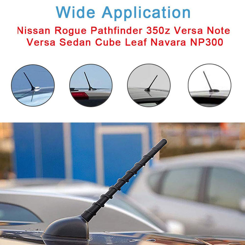  [AUSTRALIA] - Antenna for Nissan Pathfinder Rogue 350Z Leaf Murano Sentra Titan Cube Navara Versa Sedan Note Juke Frontier 1998-2021, 7 Inch Short Car Nissan Antenna for FM AM Reception N issan