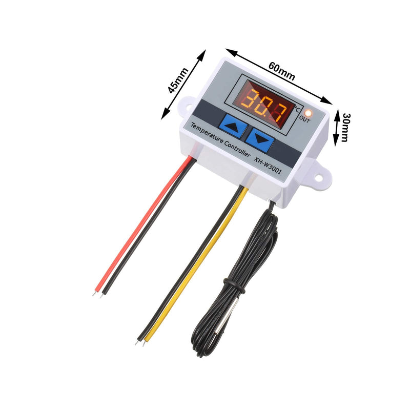  [AUSTRALIA] - 2 Pieces XH-W3001 Digital LED Temperature Controller Module Digital Thermostat Switch with Waterproof Probe Programmable Heating Cooling Electronic Thermostat Range from -50? to 110? (12V 10A 120W) 2