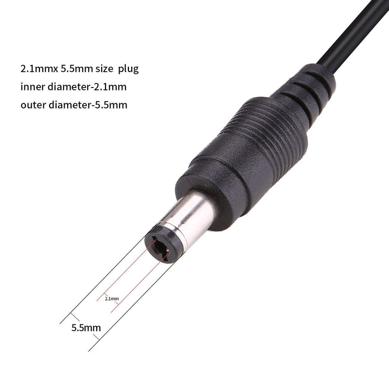  [AUSTRALIA] - Omnihil (50 Feet Long) 2.1millimeters x 5.5millimeters DC Plug Extension Cable Compatible with KERUI Home Security System Indoor Outdoor Weather-Proof Siren-(KR-H01)