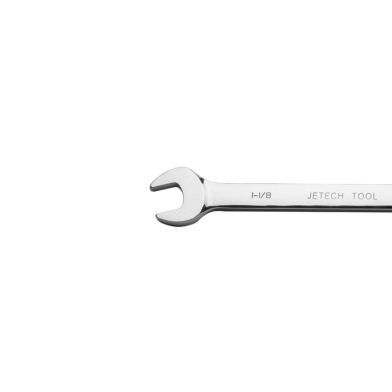  [AUSTRALIA] - Jetech 1-1/8" Ratcheting Combination Wrench - SAE Industrial Grade Cr-V Steel Gear Spanner in Polished Chrome Finish 1-1/8"