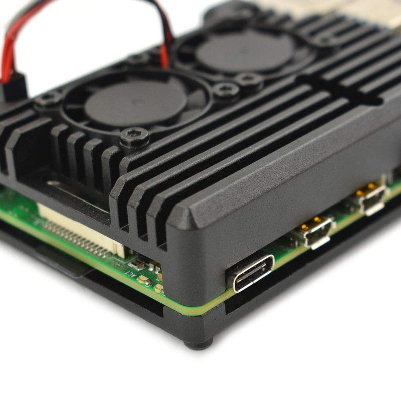  [AUSTRALIA] - DFROBOT Aluminum Alloy Case for Raspberry Pi 4B with Dual Fans | Metal Heatsink Case for RPI 4