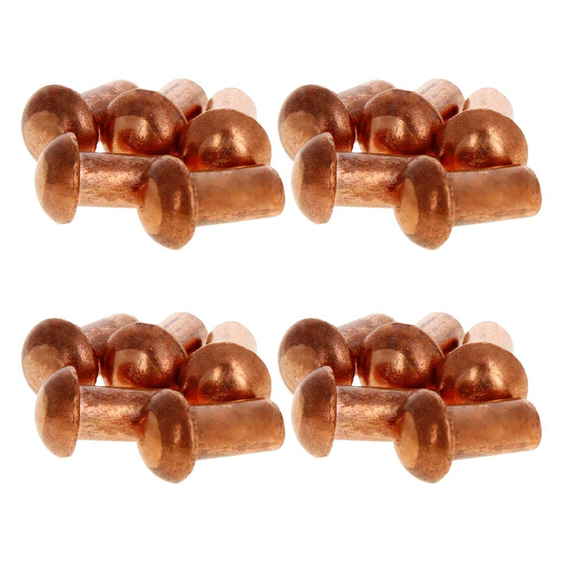  [AUSTRALIA] - MroMax 20Pcs M8 Round Head Copper Solid Rivets Fastener 0.31" Dia x 0.63" Length for Electrical Applications Copper Finish Copper Tone Copper 8*16