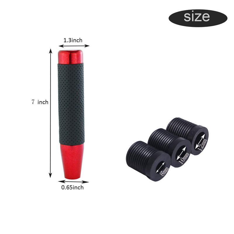  [AUSTRALIA] - Bashineng Universal Gear Shift Lever Knobs Leather Alloy Stick Shifters Knob Fit Most Automatic Manual Cars (Red) red