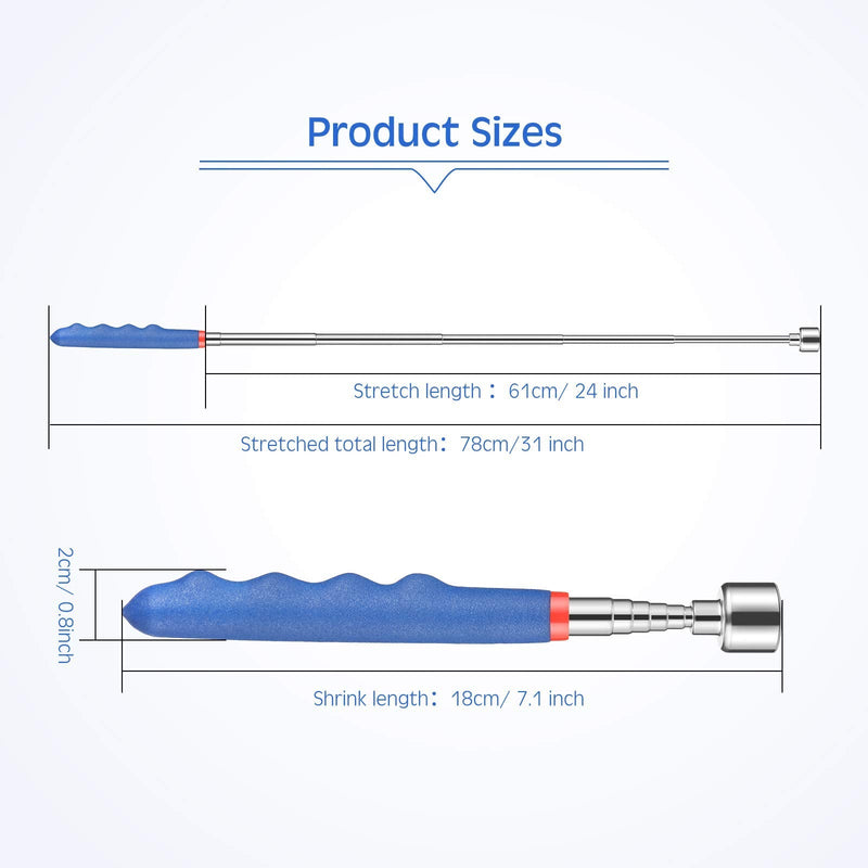  [AUSTRALIA] - Telescoping Magnet Tool 20 Lbs Magnetic Pickup Tool 30 Inch Telescoping Magnet Stick Gadget for Men Suitable for Birthday Father’s Day and Christmas (Blue,1 Piece) 1 Blue
