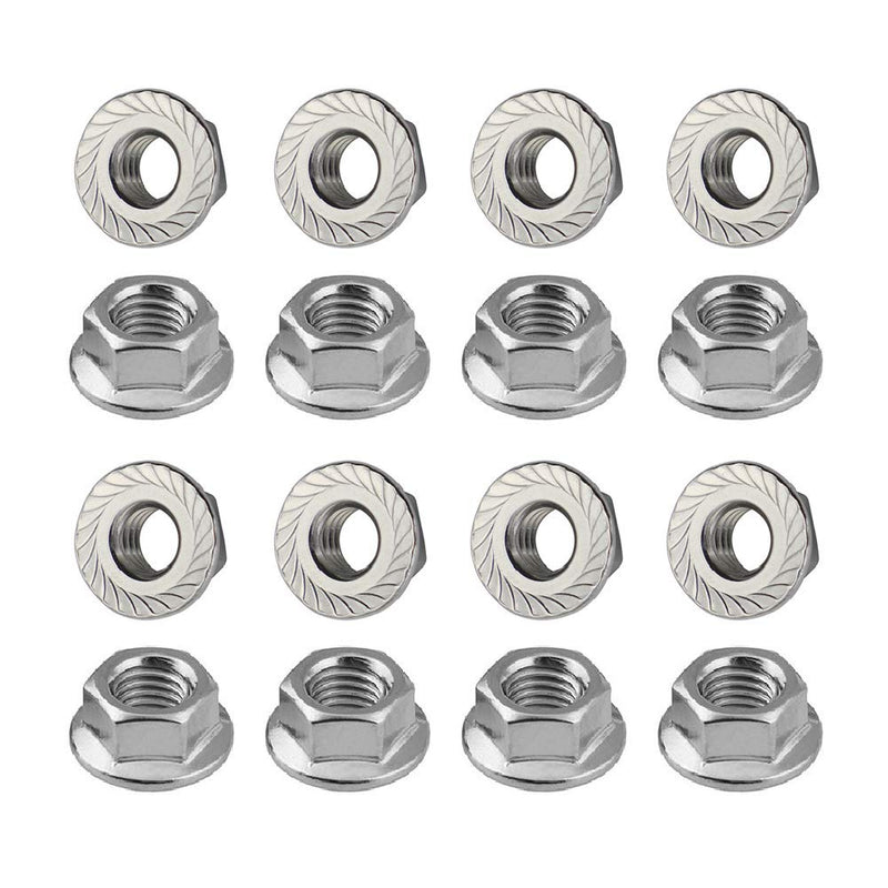  [AUSTRALIA] - M8 Serrated Flanged Hex Nuts, Stainless Steel 18-8, Bright Finish, 25 PCS M8 (25 PCS)