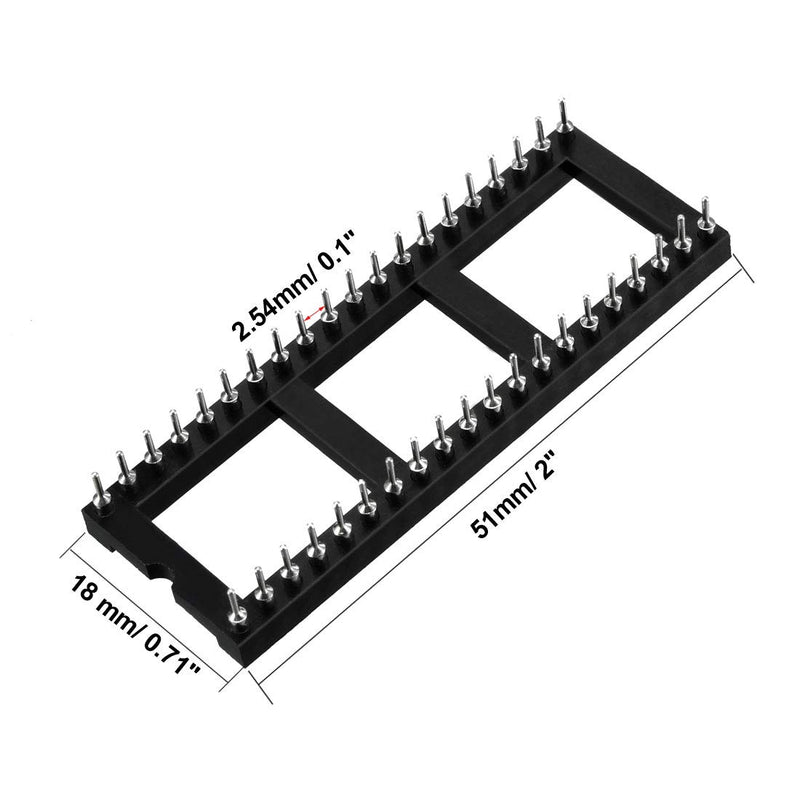 uxcell 6pcs DIP IC Chip Socket Adaptor 2.54mm Pitch 15.2mm Row Pitch 2 Row 40 Round Pins Soldering - LeoForward Australia