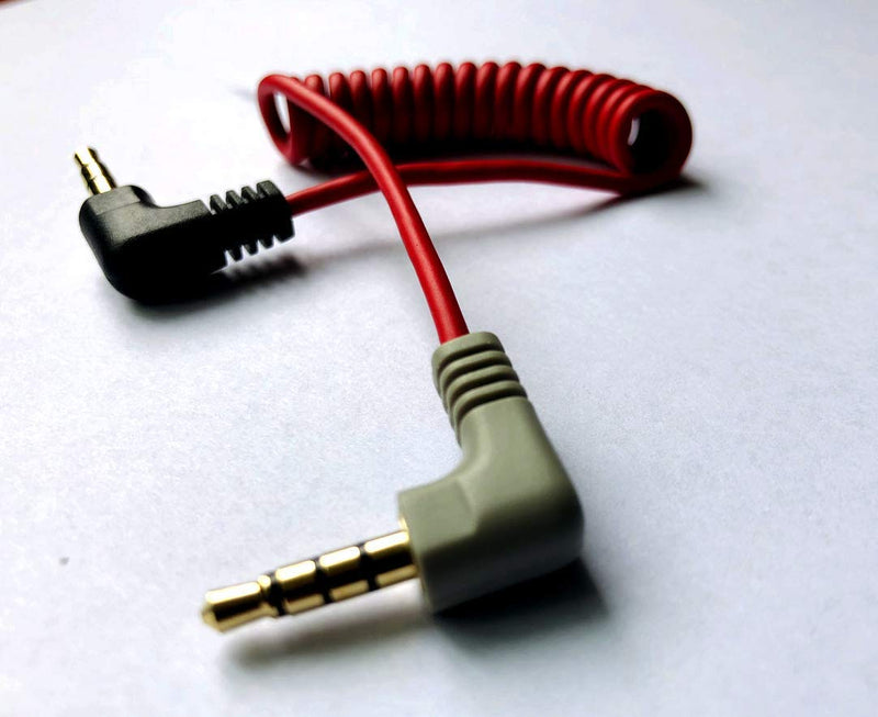  [AUSTRALIA] - Replacement Coiled SC7 Rode Cable Microphone/Audio/Lavalier to Smartphone Wire Movo BOYA mic Adapter Cable