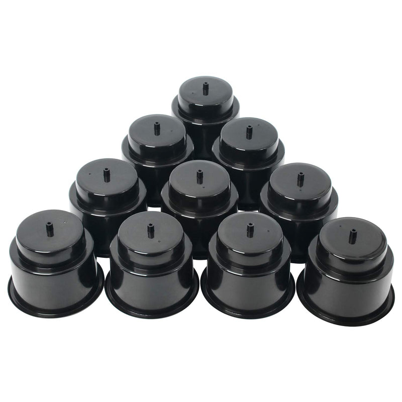  [AUSTRALIA] - NovelBee Recessed Plastic Cup Drink Holder with Drain for Boat Truck Car Camper RV (Black, 10pcs)