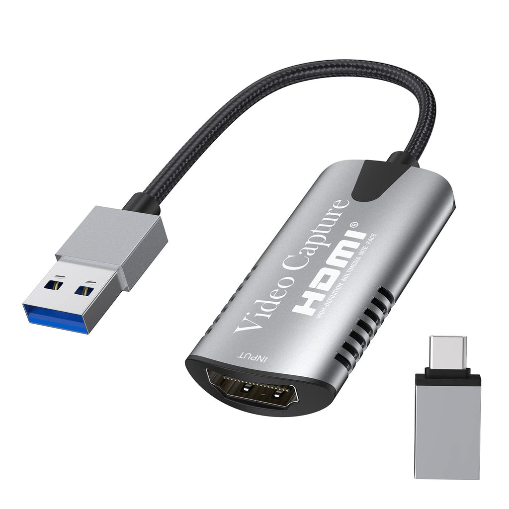  [AUSTRALIA] - Anxious 4K HDMI Video Capture Card,USB 3.0 1080P Game Capture Card,for Game,Teaching,Live Broadcasting,Video Conference,Video Recorder for Streaming,Compatible with Windows Linux Mac OS System etc