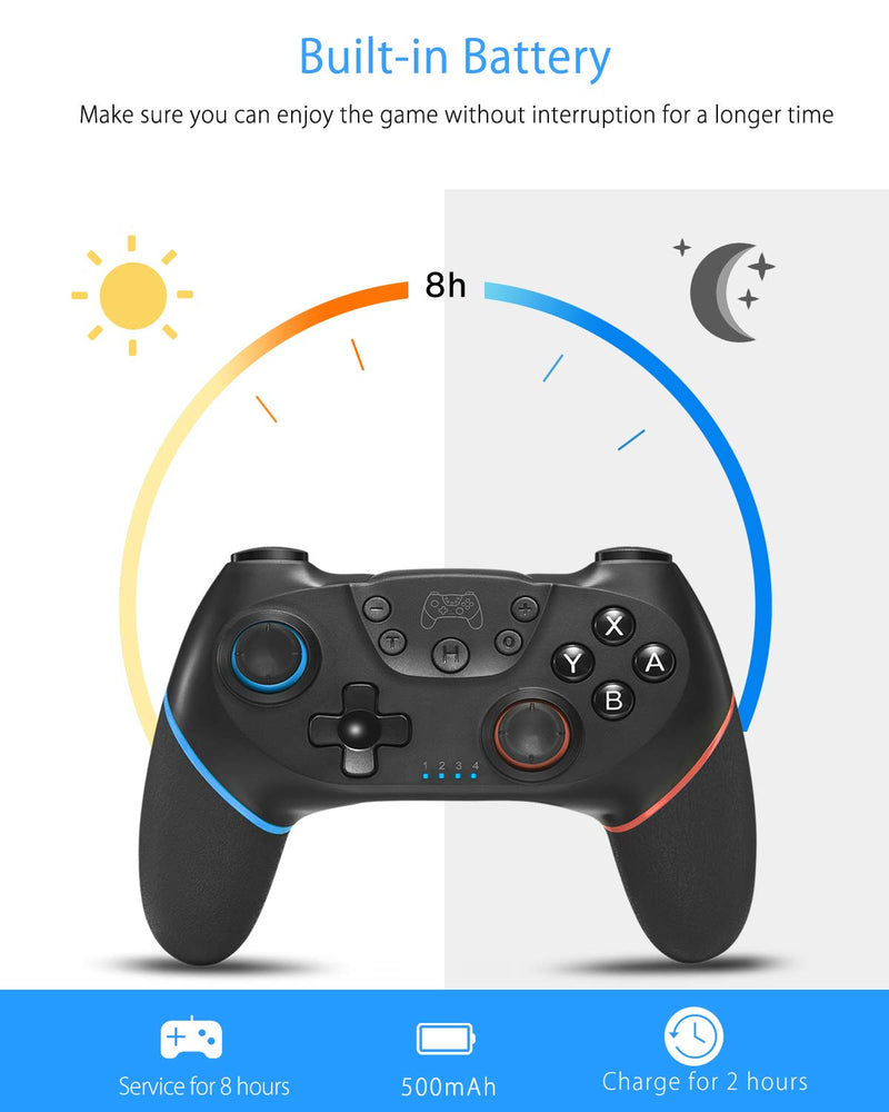  [AUSTRALIA] - Switch Controller, Wireless Pro Controller for Switch/Switch Lite/Switch OLED, Switch Remote Gamepad with Joystick, Adjustable Turbo Vibration, Ergonomic Non-Slip