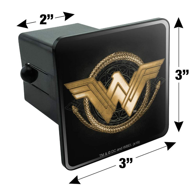  [AUSTRALIA] - Graphics and More Wonder Woman Movie Golden Lasso Logo Tow Trailer Hitch Cover Plug Insert 2 Inch Receivers