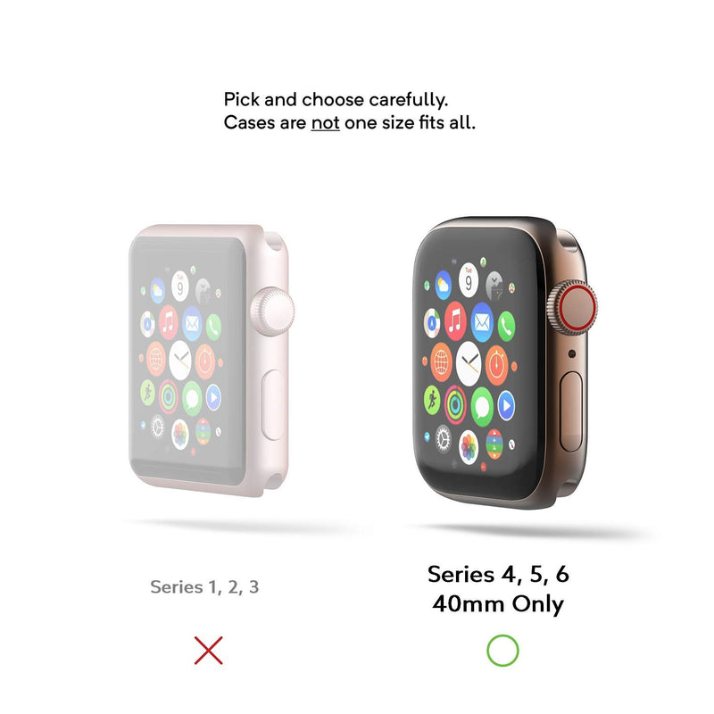 Caseology Nero Desiged for Apple Watch Case for 40mm Series 6 (2020) SE (2020) 5 (2019) 4 (2018) - Black - LeoForward Australia