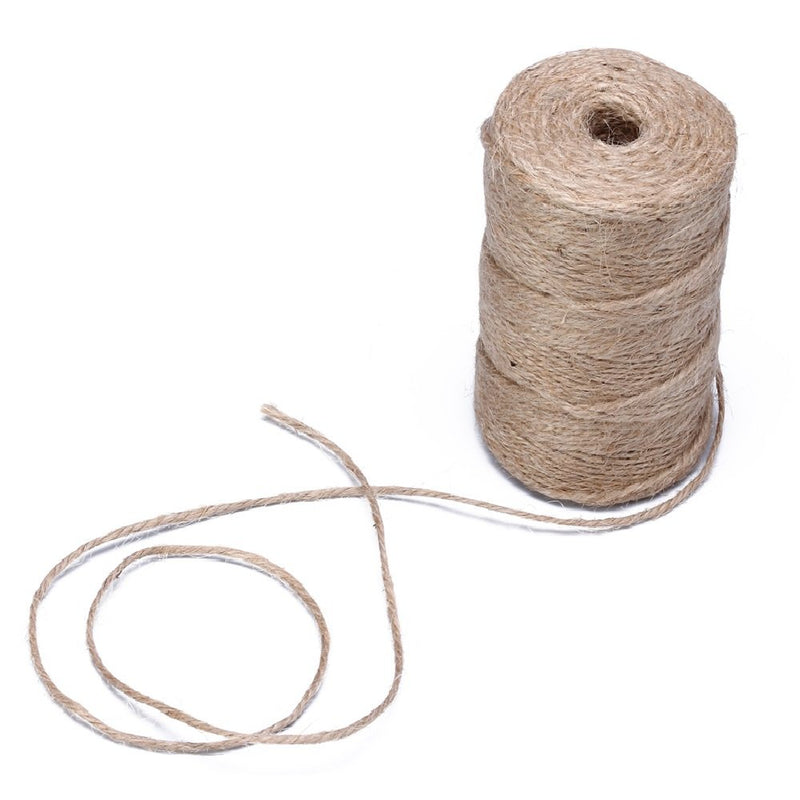  [AUSTRALIA] - Jute Twine 656 Feet 3Ply Natural Arts Crafts Jute Rope Durable Packing String for Gardening Applications(2pcs x 328feet) 2 PCS