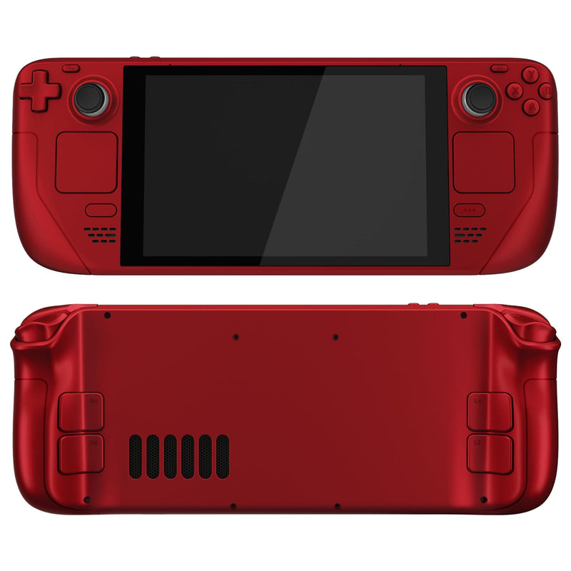  [AUSTRALIA] - eXtremeRate Scarlet Red Custom Faceplate Back Plate Shell for Steam Deck, Handheld Console Replacement Housing Case, DIY Full Set Shell with Buttons for Steam Deck Console - Console NOT Included
