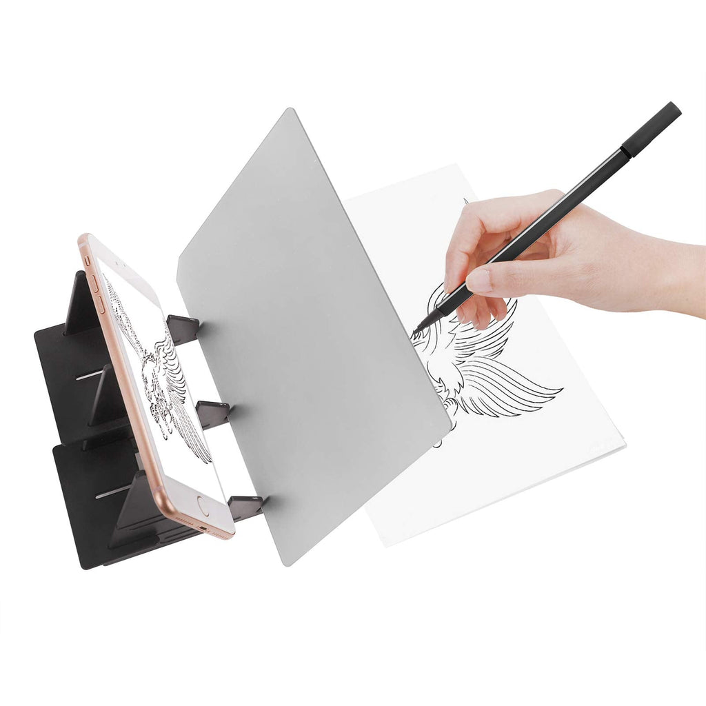  [AUSTRALIA] - DIY Drawing Tracing Pad Optical Projector Painting Copy Board Mirror Reflection Projection Tracing Plate Board Comic Tracer Art Stencil Tool with Phone/Pad Xmas Gift for Kids,Students,Sketching 2#