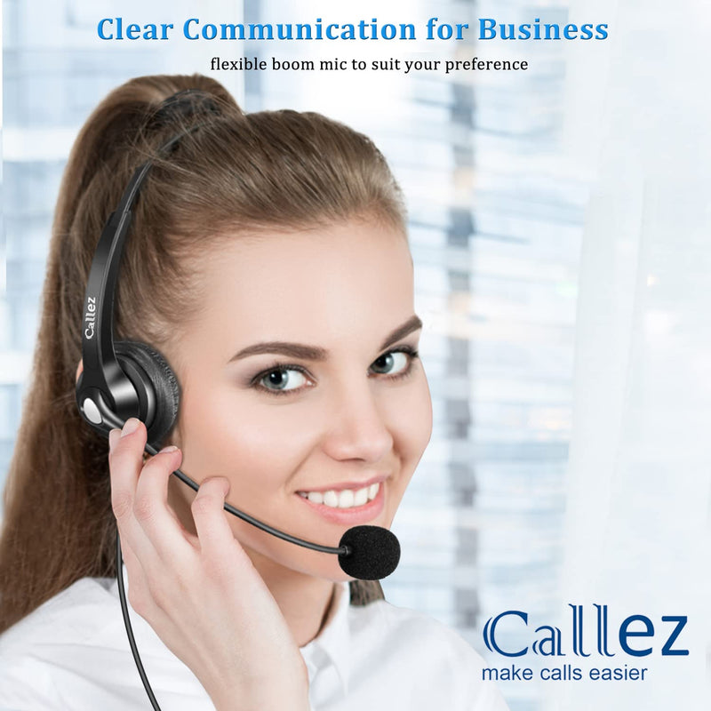  [AUSTRALIA] - Callez Phone Headset RJ9 with Noise Cancelling Microphone & Mute Switch, Telephone Headset Compatible with Cisco IP Phones 7841 7942 7821 8841 7962 7945 7965 8845 8851 7811 7941 8811 8861 Black