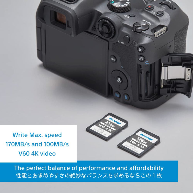  [AUSTRALIA] - Nextorage UHS-II SD Card SE 128GB max Read Speed 280MB/s V60 (SDXC UHS2 Memory Card NX-F2SE) 128B