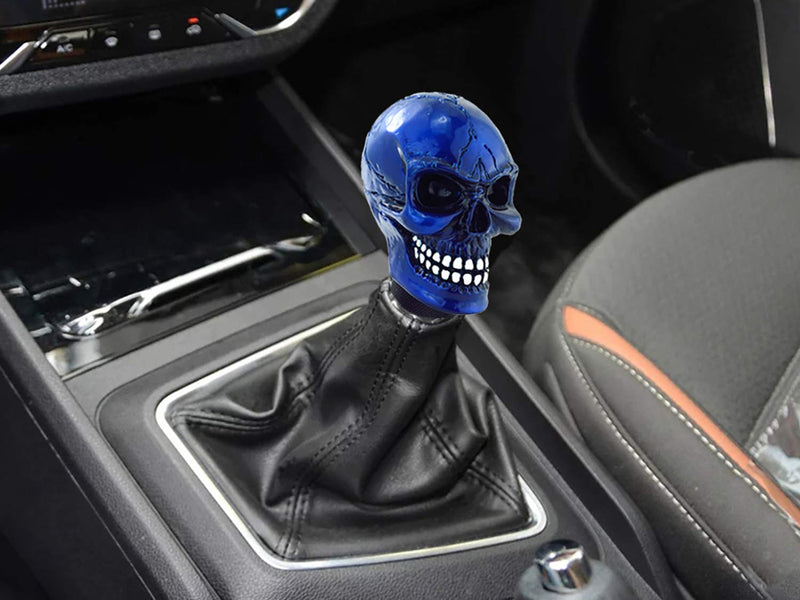  [AUSTRALIA] - Lunsom Skull Gear Shift Head Resin Shifter Knob Car Transmission Shifting Stick Handle Fit Universal Automatic Manual Vehicle (Navy Blue) Navy Blue