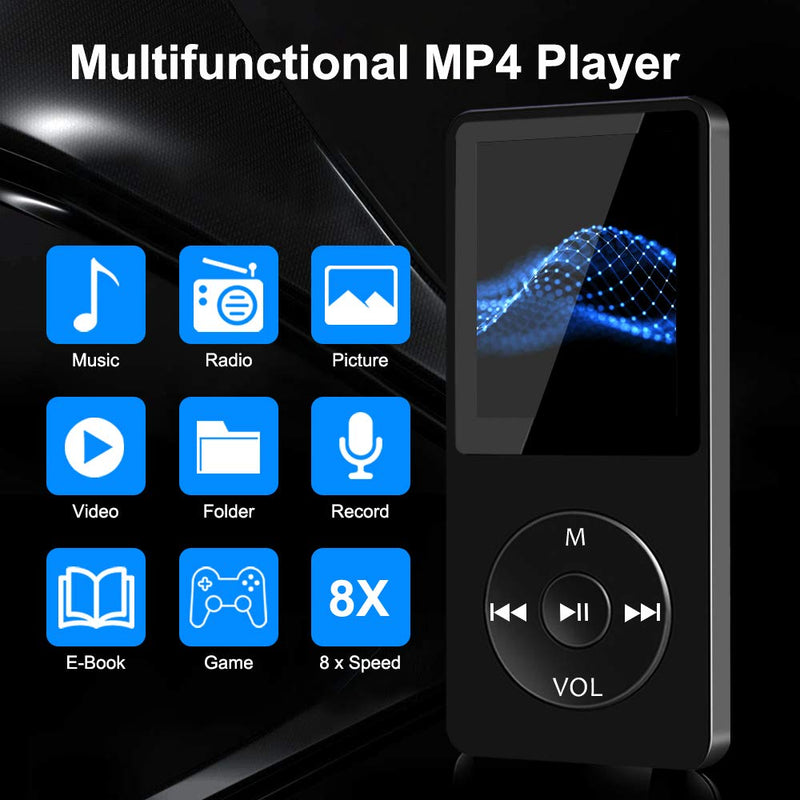  [AUSTRALIA] - MP3 Player,16GB MP3 Music Player with Speaker/FM Radio/E-Book,Portable Digital Lossless Media Player for Relaxing,Music Player MP3 with Card Slot Supports up to 128GB Memory Card