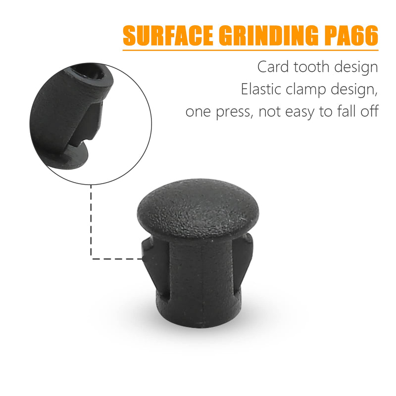  [AUSTRALIA] - Suiwotin 30PCS 5mm/0.19" Black Hole Plugs Plastic Flush Type Hole Plugs Snap in Locking Hole Tube, Furniture Fencing Post Pipe Insert End Caps (Black) 5mm (0.19")