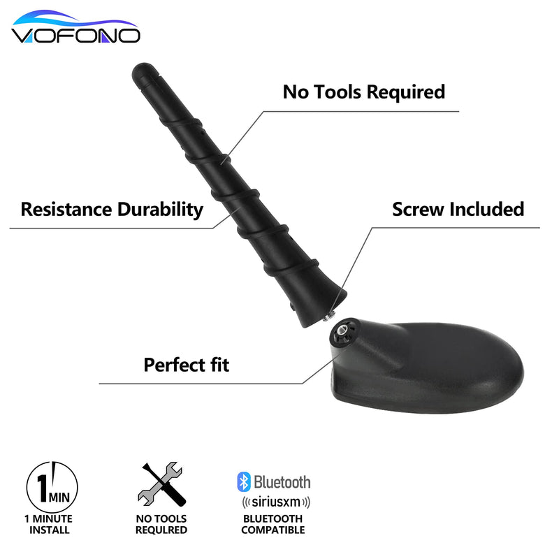  [AUSTRALIA] - 4.5 Inch Antenna for Jeep Cherokee Accessories Grand Cherokee Compass Renegade, Dodge Durango Dart Avenger Chrysler Fiat Journey, Car Roof Jeep Antenna Replacement 5091100AA 68297936AA 5091100AB Topper Antenna for Jeep 4.5 Inch