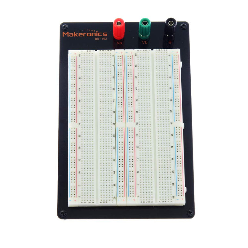  [AUSTRALIA] - Makeronics Solderless 1660 Breadboard Super Kit - 1660 Tie-Points Experiment Plug-in Breadboard with Aluminum Back Plate + 350 Jumper Wires + 65 Jumper Wires for Prototyping Circuit/Arduino