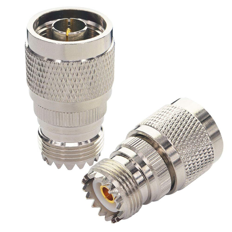  [AUSTRALIA] - BOOBRIE N Male to UHF Female SO-239 Connector SO239 Jack to N-Type RF Coaxial Coax Cable Adapter for Antenna/Wireless LAN Device/WiFi/Radio/Coaxial Extension Cable Pack of 2