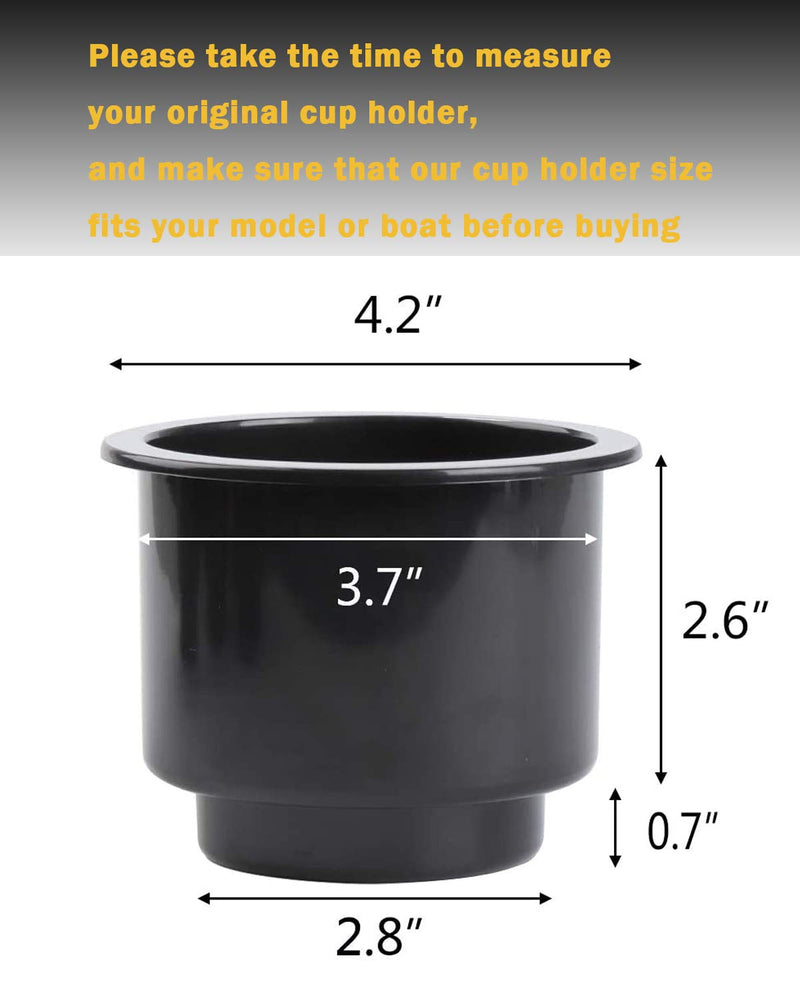  [AUSTRALIA] - JoyTutus 4pcs Recessed Cup Holders for Car Marine RV Boat Drop in Cup Holder, Up to 3.6’’ Large Water Bottles