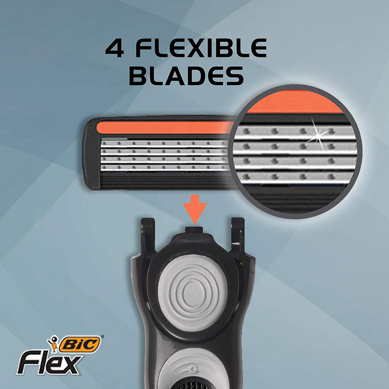 BIC Flex 4 Sensitive Hybrid Men's 4-Blade Disposable Razor, 1 Count 1 Count (Pack of 1) - LeoForward Australia