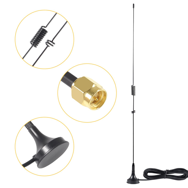  [AUSTRALIA] - 3Pcs Dual Band Ham Radio Antenna VHF UHF 136-174MHz 400-470MHz Base SMA Male Antenna Handheld Two Way Radio Antenna 3Pcs SMA Male