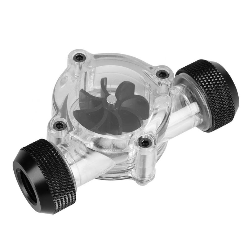 G1/4" Water Flow Meter Female To Female Transparent Measuring Indicator 8 Impellers PC Water Cooling Flowmeter Tube Connectors, Acrylic + Silicone Black - LeoForward Australia