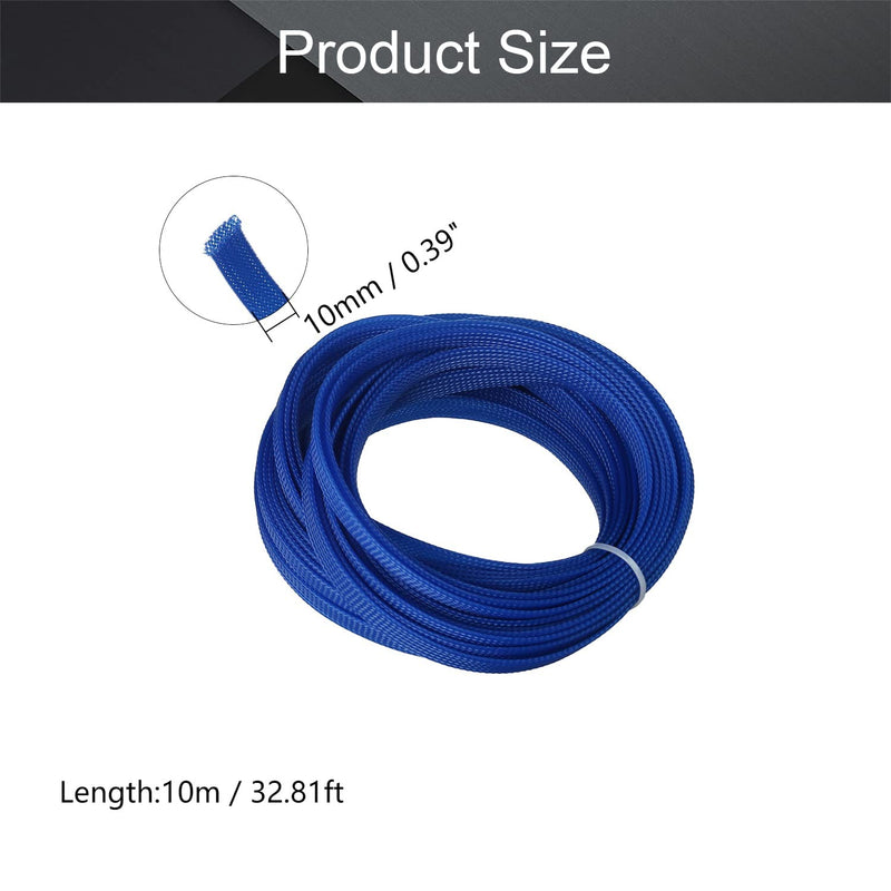  [AUSTRALIA] - Othmro 10m/32.8ft PET Expandable Braid Cable Sleeving Flexible Wire Mesh Sleeve Blue 10mm*10m