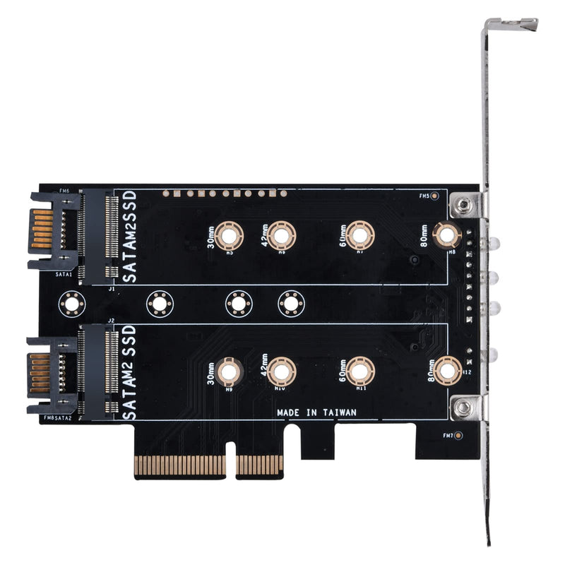  [AUSTRALIA] - SilverStone Technology ECM27 Triple Slot (1 x NVMe & 2 x SATA) M.2 SSD to PCIe x4 Adapter Card, SST-ECM27