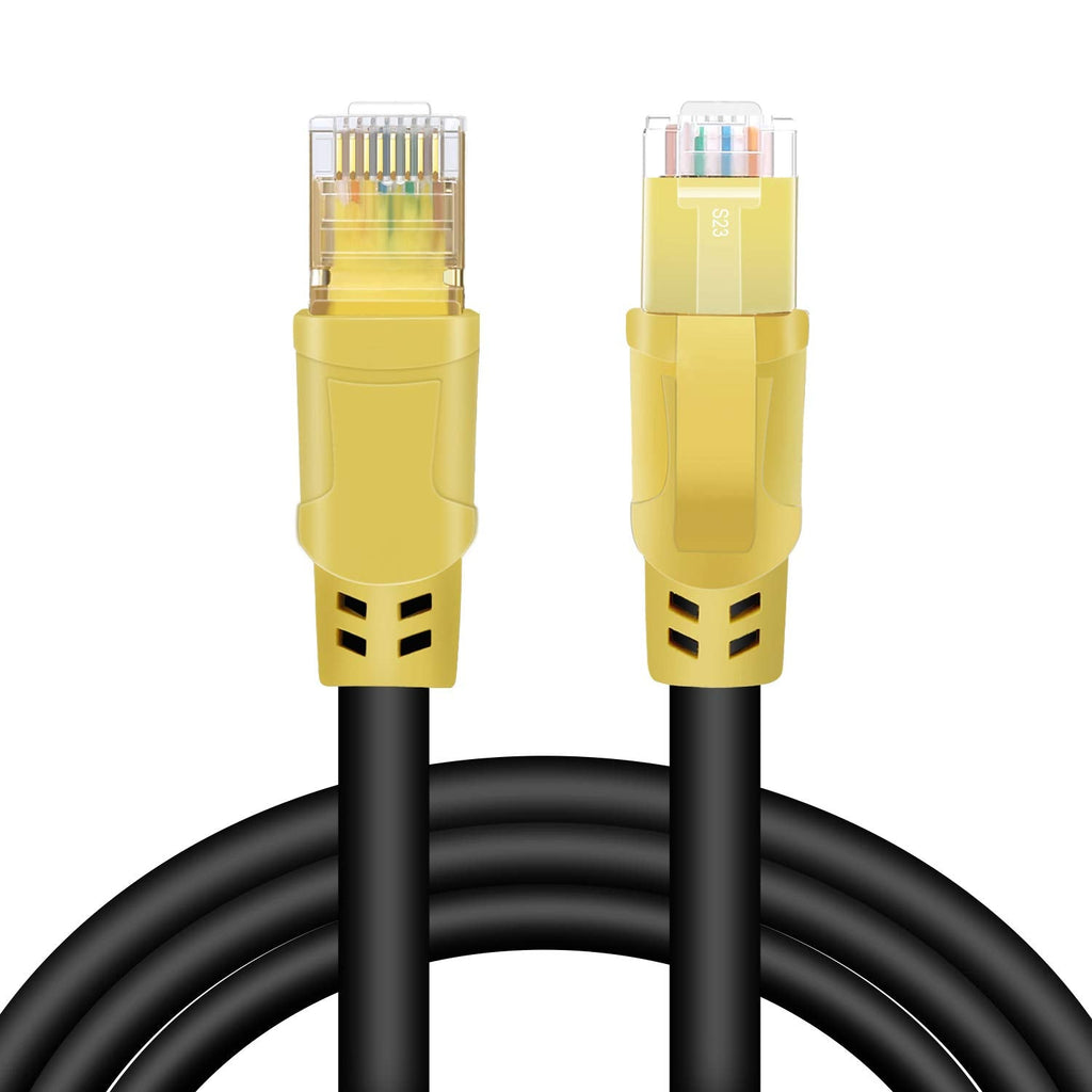  [AUSTRALIA] - Cat 8 Ethernet Cable 10ft, Outdoor&Indoor, Multiple Shielding, Gold Plated, Internet Network Cord, High Speed LAN Cable 40Gbps 2000MHz for Router,Laptop,Server,Gaming, Xbox,POE,PS4 CAT8-Yellow