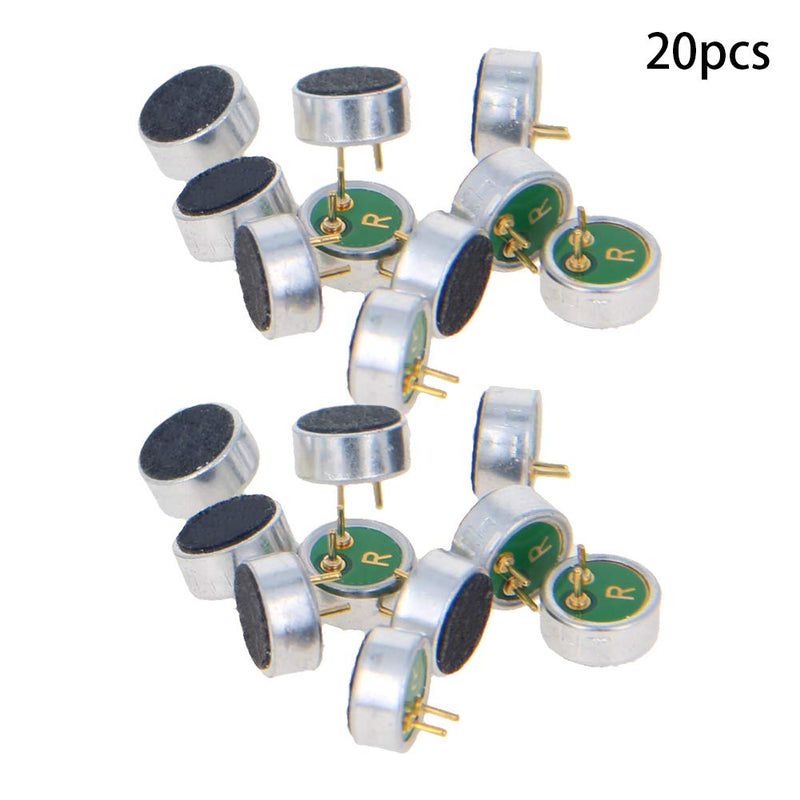  [AUSTRALIA] - Fielect 20Pcs 6027P-34DB Electret Microphone Pickup 6mm x 2.7mm Cylindrical Condenser MIC with Solder Joint