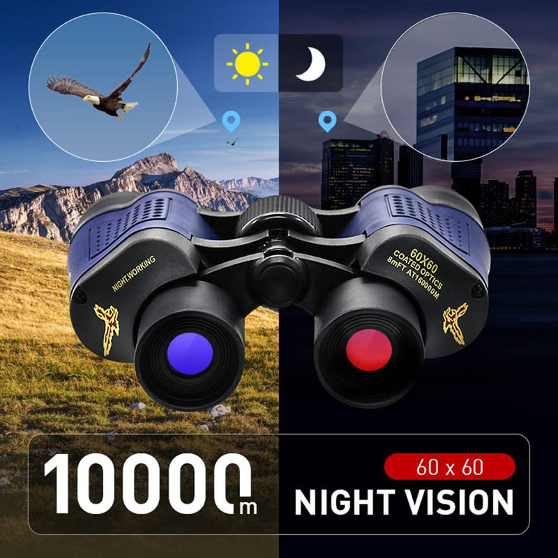  [AUSTRALIA] - 60X60 Binoculars for Adults with Low Light Night Vision, Professional Waterproof High Power Optical Telescope for Stargazing Bird Watching Concerts Football Sightseeing Hunting