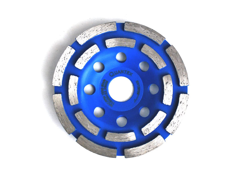  [AUSTRALIA] - QUANTEX diamond cup wheel 115mm. Diamond grinding disc double row with 22.23mm standard bore suitable for all angle grinders, concrete milling machines etc. Universal for concrete, natural stone, screed