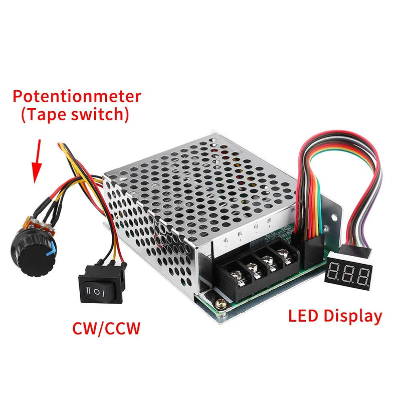  [AUSTRALIA] - DC Motor Speed Controller, DC10V-55V PWM Reversible and Adjustable Stepless Regulator Brushed DC Motor Speed Controller with Display