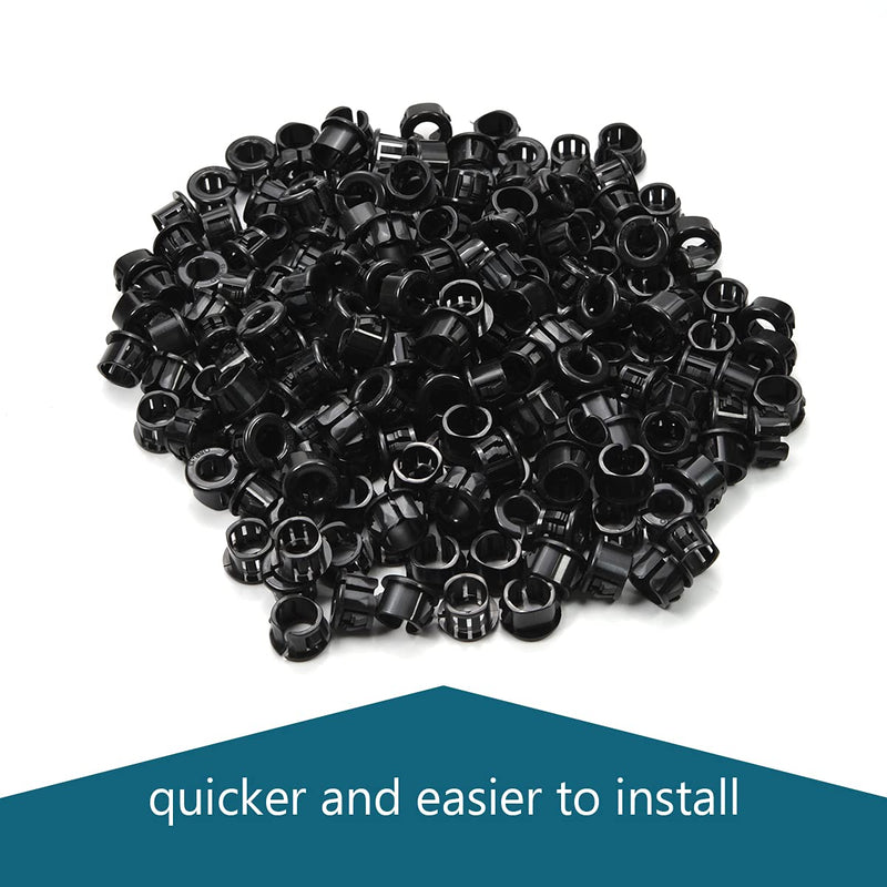 Fielect Hole Plugs OSB-13 Black Nylon Snap in Cable Hose Bushing Grommet Protector Round Snap Panel Locking Hole Plugs Cover Black 13mm 200Pcs Model:OSB-13 - LeoForward Australia